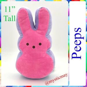 11” Tall PEEPS Pink w Purple Marshmallow Bunny Rabbit Plush Stuffed Animal